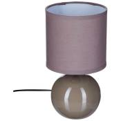 Atmosphera - Lampe céramique Timéo gris taupe brillant