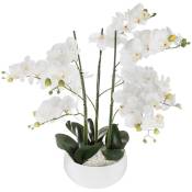 Atmosphera - Orchidée artificielle pot céramique blanc H65cm créateur d'intérieur - Blanc