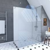 Aurlane - Ensemble complet douche à l'Italiennne avec Receveur 90x120 + Paroi transparent + Panneaux muraux