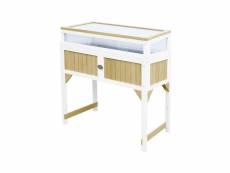Axi table de jardinage interieur et exterieur polycarbonate bois marron blanc A060.010.11