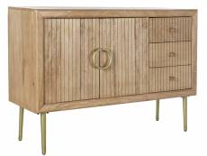 Buffet meuble de rangement en bois de manguier coloris marron - longueur 117 x hauteur 85 x profondeur 40 cm