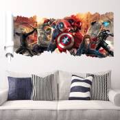 Ccykxa - Pour Marvel Avengers Vinyl Smashed Wall Art Decal Stickers Chambre Garçons Filles 3D l