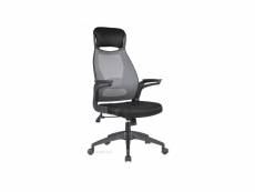 Chaise de bureau en tissu et maille - noir/gris 4710