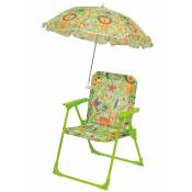 Chaise pliante pour les enfants de plage ou jardin avec parapluie parasol New Jungle