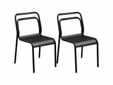 Chaises en aluminium eos (lot de 2) noir