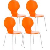 CLP - Définissez 4 chaises empilables avec une conception ergonomique et élégante disponibles différentes couleurs colore : Orange