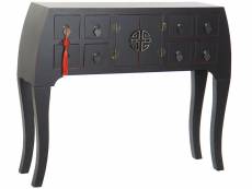 Console table console en bois de sapin et mdf coloris noir/rouge - longueur 98 x profondeur 26 x hauteur 80 cm