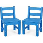 Costway - Lot de 2 Chaises pour Enfants en Plastique pe - 34 x 33 x 57 cm (l x l x h) Bleu