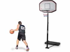 Costway panier de basket-ball sur pied 97x65x360cm hauteur réglable 3,05m à roulettes rempli eau sable filet en nylon jeune adulte