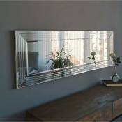 Cotecosy - Miroir moderne encadré 120cm Compage Bois Argent - Argent