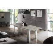 Dmora - Table de salle à manger extensible, Made in Italy, Table moderne avec rallonges, Console extensible, 140 / 190x90h75 cm, Couleur ciment, avec