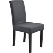 Doublure pour chaises à manger couverture élastique disponible diverses nuances taille : Gris foncé