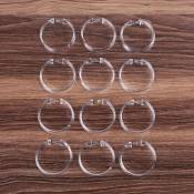 Fortuneville - 12 pièces/ensemble anneau de rideau de douche Durable crochet de rideau en acrylique rond Transparent
