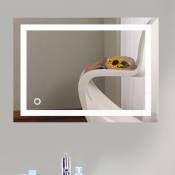 Haloyo - Miroir de salle de bain avec éclairage led Miroir lumineux à led avec interrupteur d'éclairage pour salle de bain 5070cm