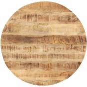 Haut de table ronde en bois solide disponible en différentes