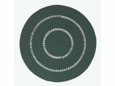 Homescapes tapis rond tissé à plat en coton ajouré vert anglais, 120 cm RU1351C