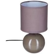 Lampe céramique Timéo gris taupe brillant H25cm Atmosphera