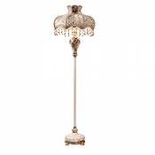 Lampe de plancher Champagne couleur Continental sculpté Vertical lampadaire, LED rétro chambre salon chevet lampe de mariage / E27 * 1 A+
