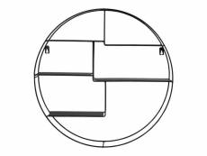 Lapio - etagère murale circulaire 5 plateaux acier noir