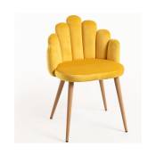 Les Tendances - Chaise originale velours jaune et pieds