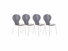 Lot de 4 chaises empilables en bois diego , gris