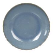 Lot de 6 assiettes plate 27.5 cm bleu en grès H3