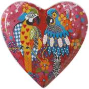 Maxwell & Williams Assiette en forme de cœur Love Hearts deCœur avec motif de Aras de Porcelaine, 15,5 cm - Rose