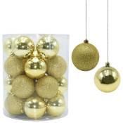 Mediawave Store - Lot de 24 boules de Noël de 7 cm Décorations dorées arbre de Noël
