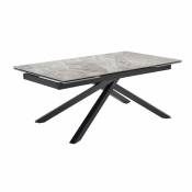Meubletmoi - Table extensible 160/240 cm céramique gris marbré pied torsadé - dakota 05