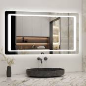 Miroir de salle de bain anti-buée 120x70cm - Blanc