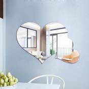 Miroir elliptique miroir coeur wc fond de salle de bain Décoration miroir sticker 45x60cm