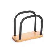 MSV - Porte serviettes de tables Design industriel Bambou & Acier elie Noir mat - Noir