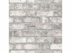 Noordwand homestyle papier peint brick wall gris et blanc cassé 434257