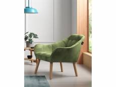 Oslo fauteuil en velours vert olive 437004