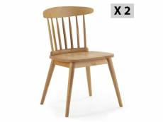 Pack 2 chaises ben en bois couleur chêne I22094