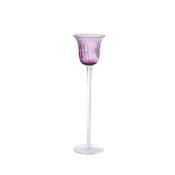 Photophore décoratif en verre soufflé violet H30