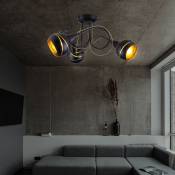 Plafonnier design boules de verre spot noir et or cocarde spot lampe éclairage salon