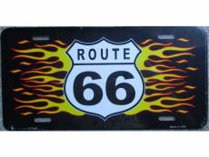 "plaque d'immatriculation route 66 flamming flammes