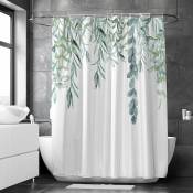 Rideau de douche, rideau de douche vert pour salle de bain, rideaux de douche extra longs avec 12 crochets 72 x 78 pouces