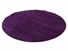 Shaggy - tapis uni rond - violet 120 x 120 cm LIFE1201201500LILA
