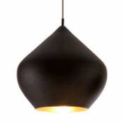 Suspension Beat Stout LED / Ø 52 cm x H 50 cm - Fabriqué artisanalement - Tom Dixon noir en métal