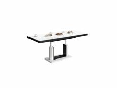 Table à manger extensible 120-168 x 80 x 75 cm - blanc/noir