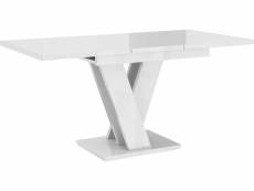 Table a manger extensible massi - blanc laque 120-160