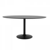 Table à manger ovale 160x110cm en bois noir