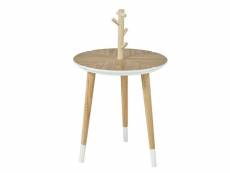 Table café design avec support à tasses table d’appoint ronde - 3 pieds - fbt38-wn fbt38-wn sobuy®