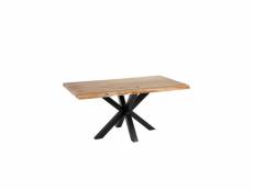 Table de repas rectangulaire bois-noir - lilima - l 160 x l 90 x h 76 cm - neuf