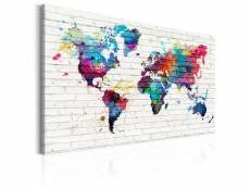 Tableau cartes du monde modern style: walls of the world taille 90 x 60 cm PD11514-90-60