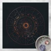 Tapis en vinyle - Astrology The 12 Zodiak Signs Blue Gold - Carré 1:1 Dimension HxL: 40cm x 40cm