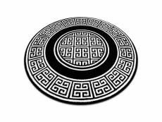 Tapis gloss cercle moderne 6776 85 élégant, cadre, grec noir ivoire cercle 200 cm