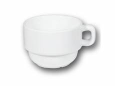 Tasse à thé et sous tasse porcelaine blanche - roma